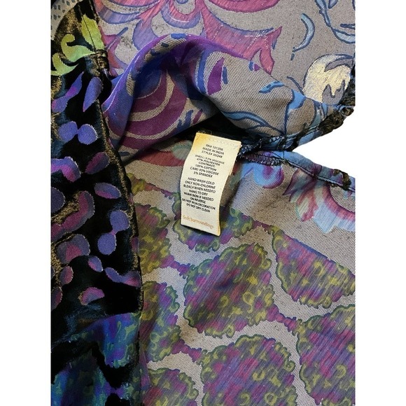 Soft Surroundings Blouse Women SZ PL Multicolor Long Sleeve V-Neck Viscose Blend - Picture 5 of 6